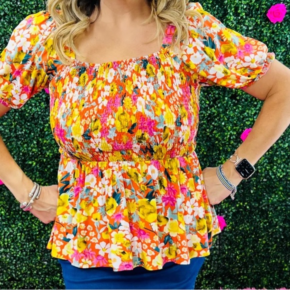 Jodifl Abstract  Peplum Blouse main image 1